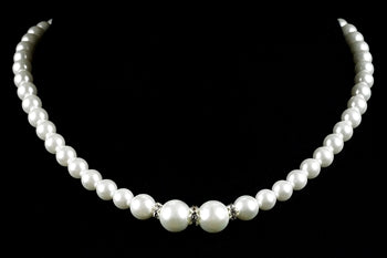 6191S - Strung Pearl & Diamond Necklace