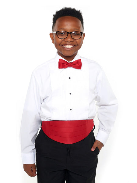 dress shirt for boys Black n Bianco Boys' Signature Red Sateen Dress Shirt