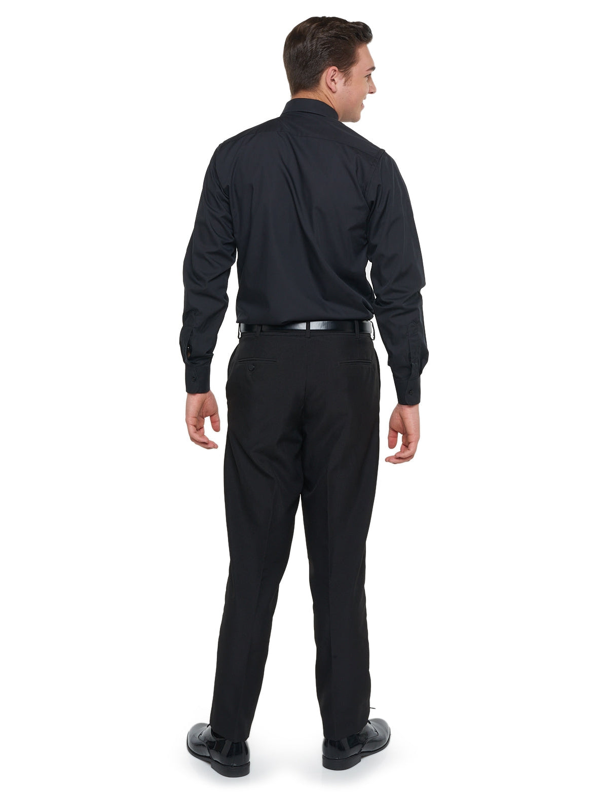 751 Black Laydown Collar Non Pleated Dress Shirt