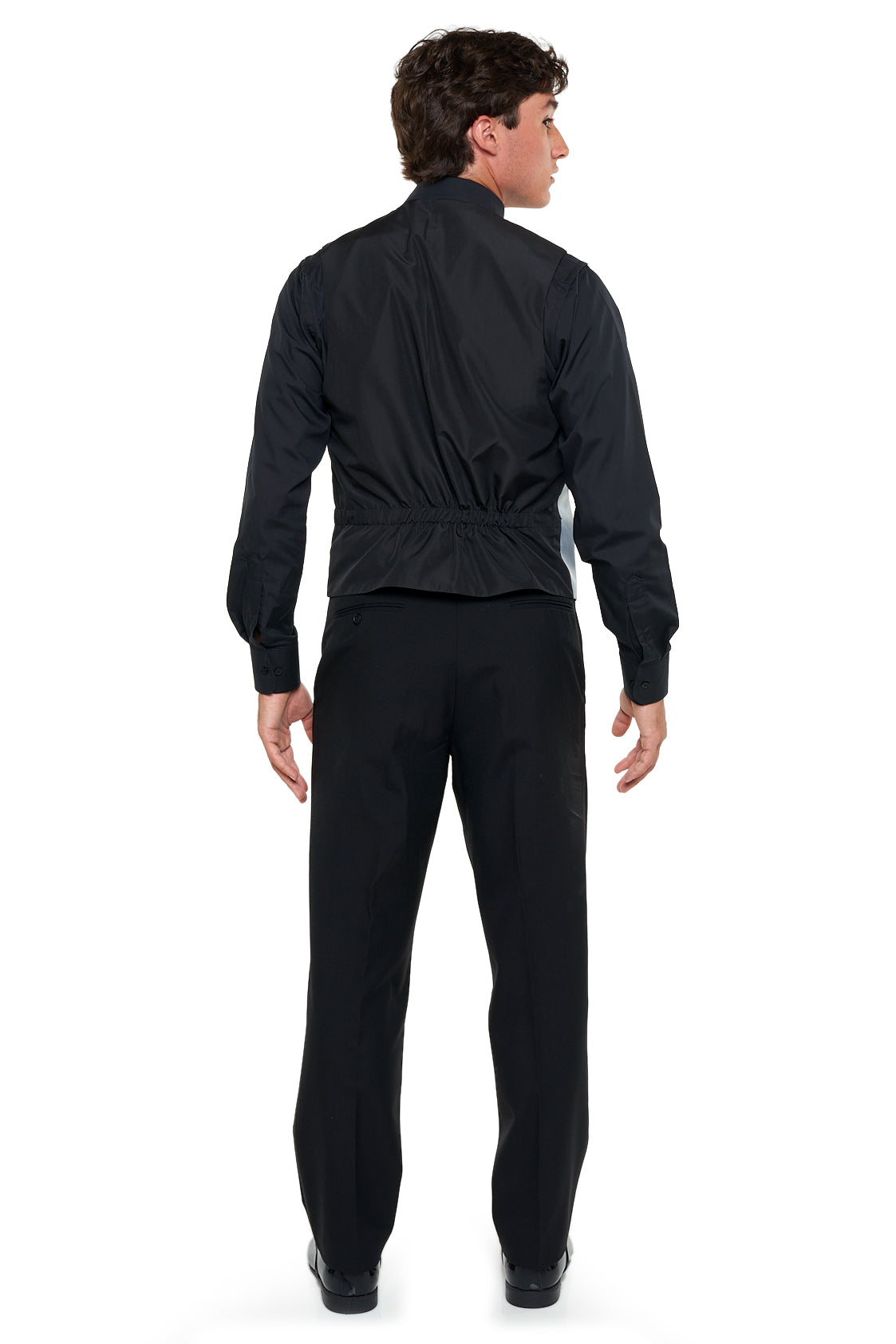 black dress shirt with vest Athletic Fit Stretch Suit Vest