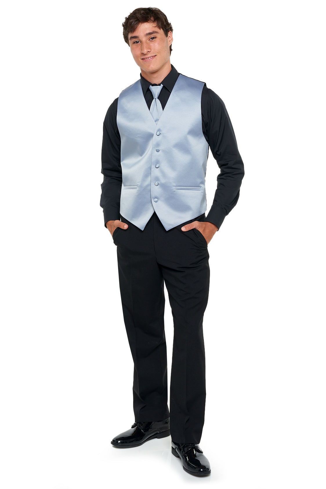 black dress shirt and black vest BLAKE (Style #6709)