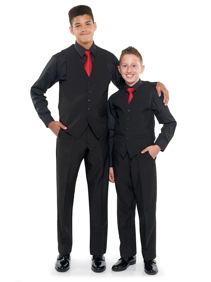 RILEY (Style #6710) Black Shirt, Vest, Tie Package with Pants