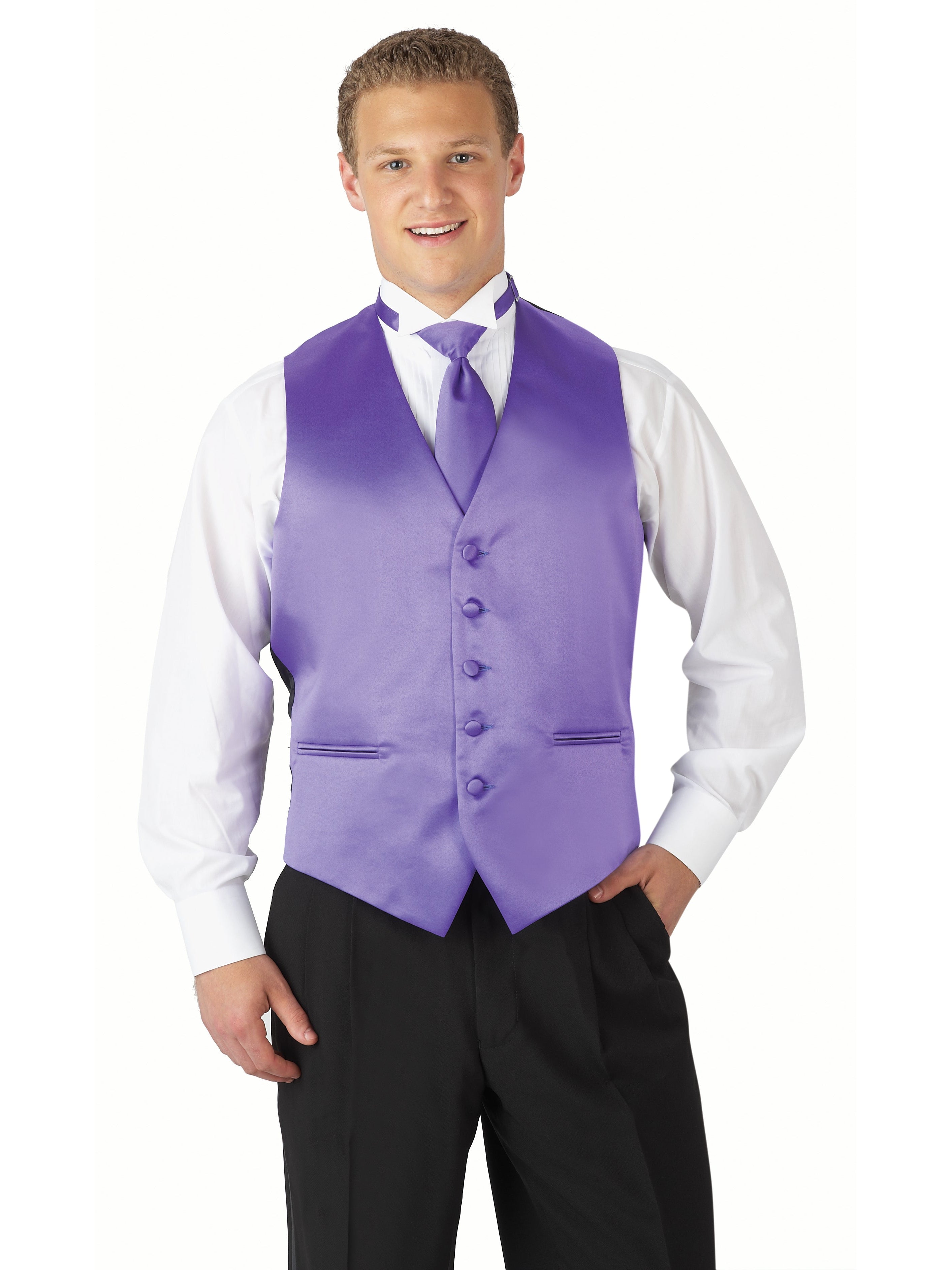 7650W - Deluxe Satin Pre-Knotted Windsor Ties